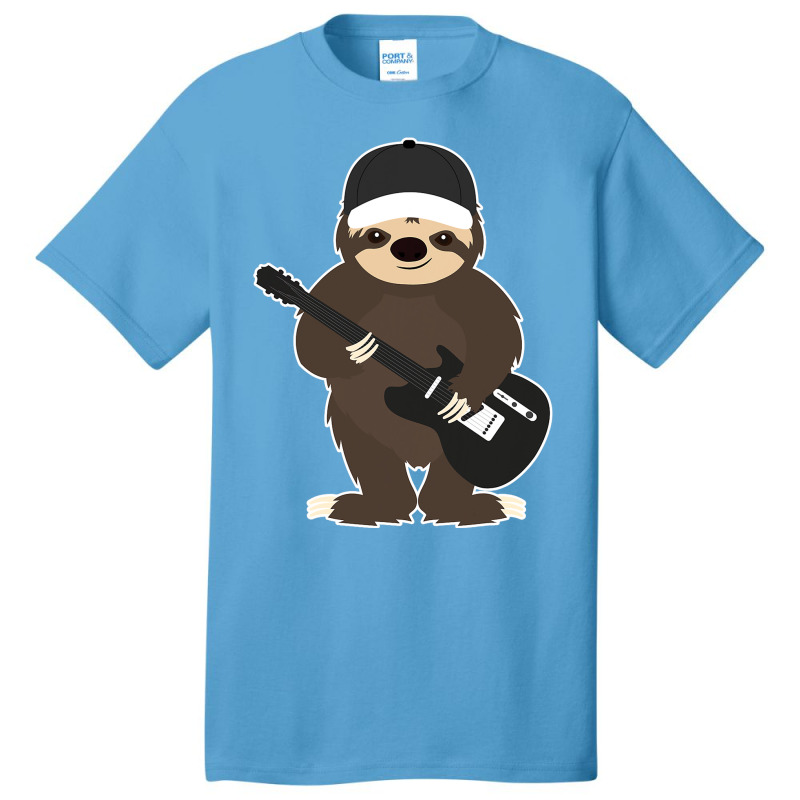 Sloth Guitar Band Member Animal Music Shirt Basic T-shirt | Artistshot