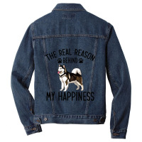 Real Reason Behind My Happiness Alaskan Malamute O Men Denim Jacket | Artistshot