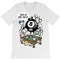 Shut Up And Shoot Cartoon Billiards Balls Pool Gif T-shirt | Artistshot