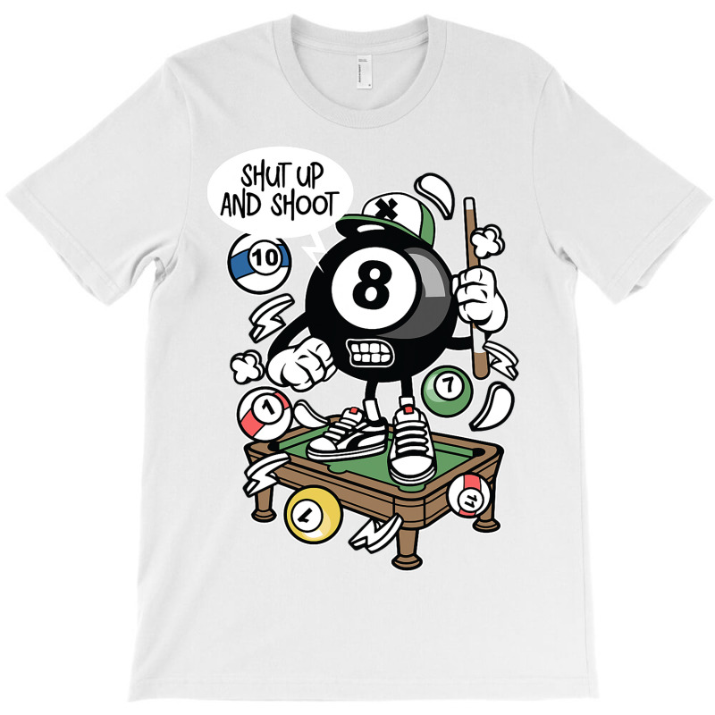 Shut Up And Shoot Cartoon Billiards Balls Pool Gif T-shirt | Artistshot