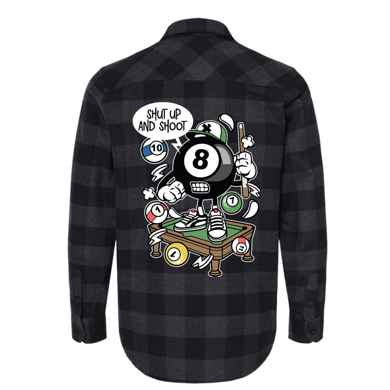 Shut Up And Shoot Cartoon Billiards Balls Pool Gif Flannel Shirt | Artistshot