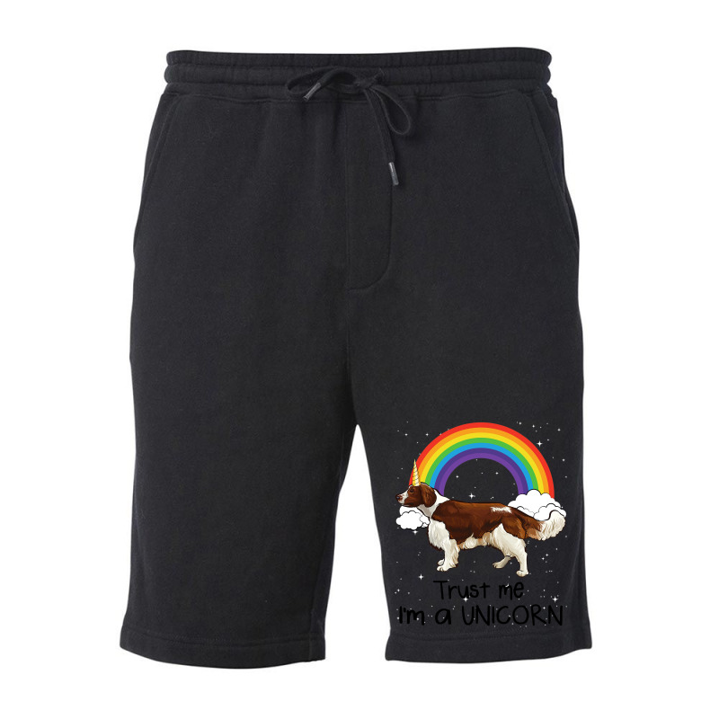 Rainbow Welsh Springer Spaniel Trust Me Im A Unico Fleece Short | Artistshot