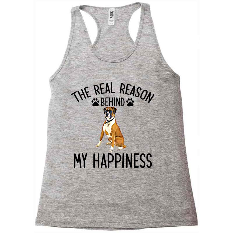 Real Reason Behind My Happiness Boxer Mom Boxer Ow Racerback Tank by AustynHidago | Artistshot