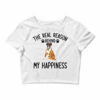 Real Reason Behind My Happiness Boxer Mom Boxer Ow Crop Top | Artistshot