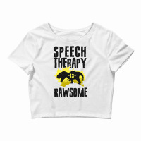 Speech Therapist Therapy Assistant Slp Dinosaur Tr Crop Top | Artistshot