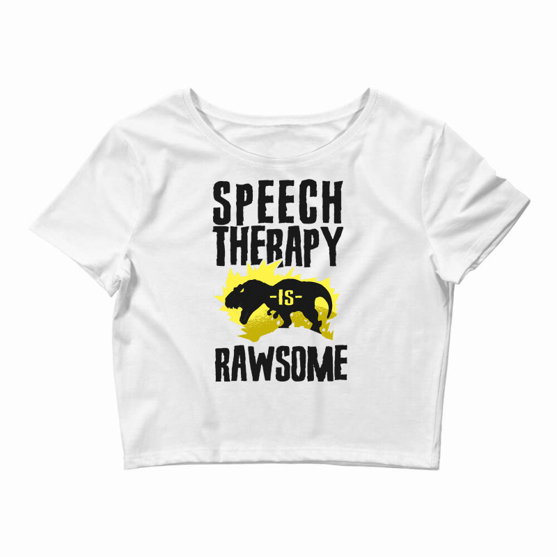 Speech Therapist Therapy Assistant Slp Dinosaur Tr Crop Top by CruzezShiver | Artistshot