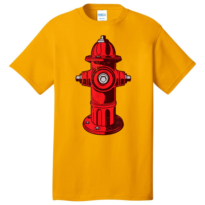 Red Graphic Fire Hydrant Firefighter Work Tee Basic T-shirt | Artistshot