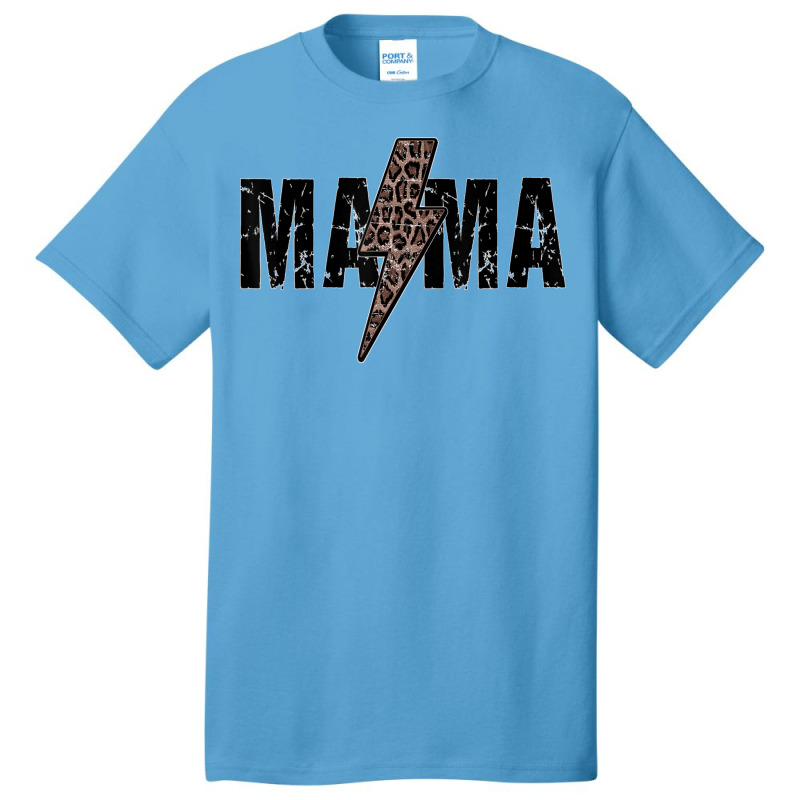 Mama Lightning Bolt Leopard Cheetah Print Mother's Day Basic T-shirt by MICHAELFRANCISSMITH | Artistshot