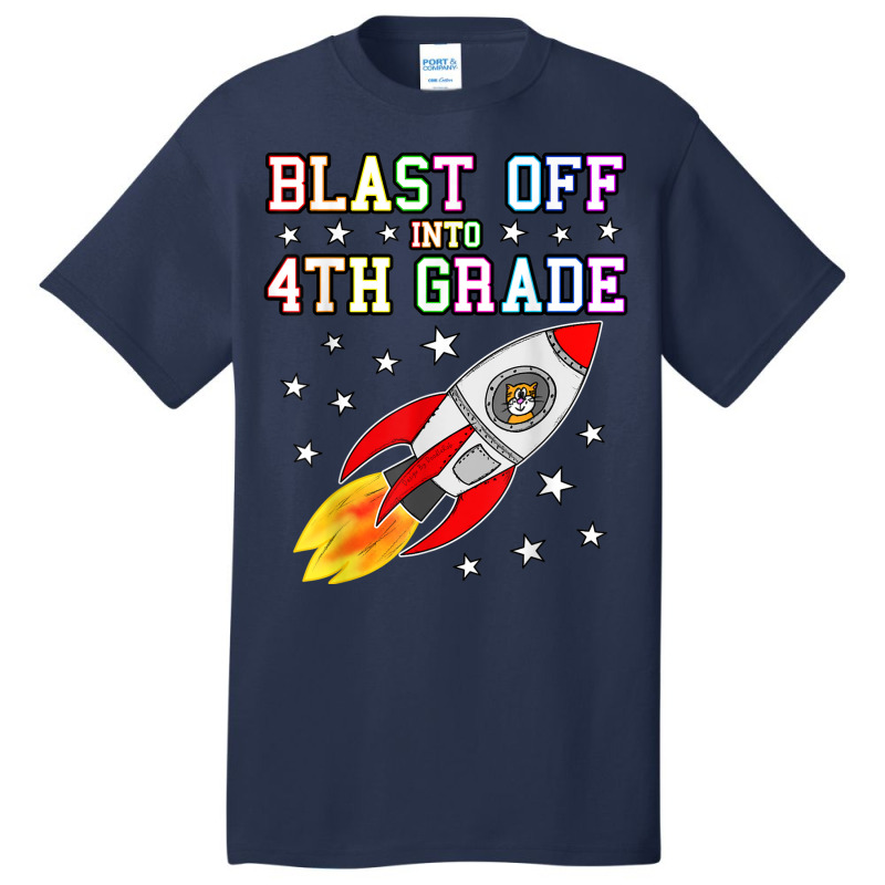 4th Grade Rocket Basic T-shirt by Color | Artistshot