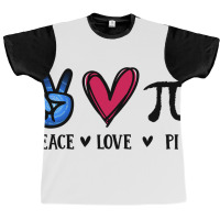 Peace Love Pi Math Love Pi Day Mathematics Math Te Graphic T-shirt | Artistshot