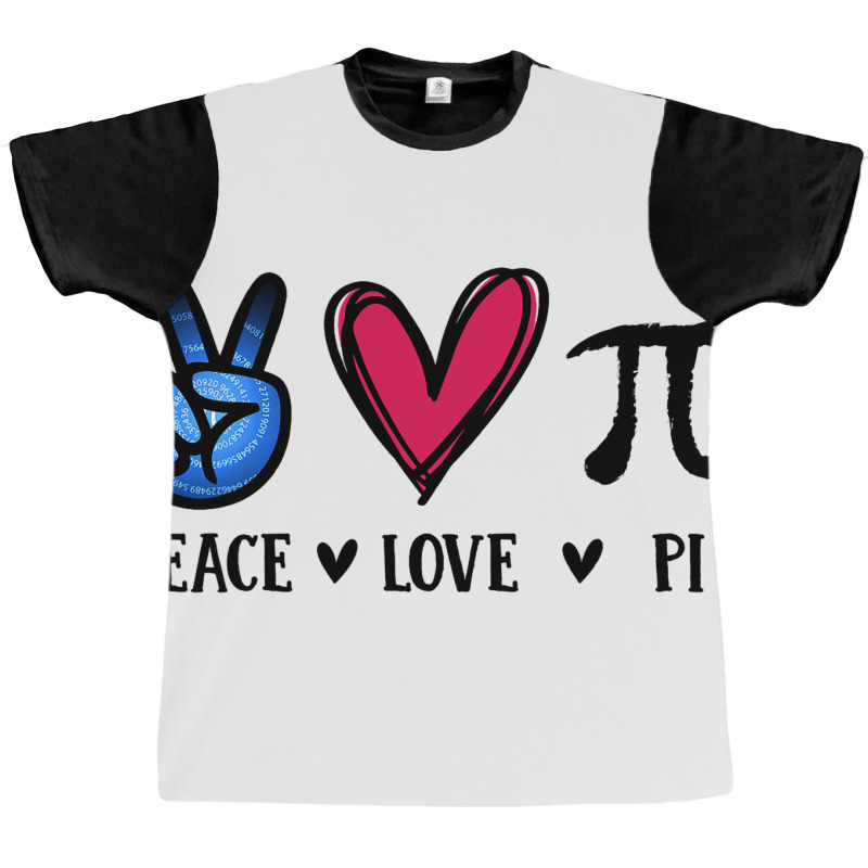 Peace Love Pi Math Love Pi Day Mathematics Math Te Graphic T-shirt | Artistshot