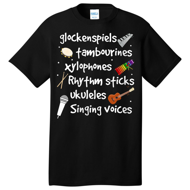 Womens Glockenspiels Tambourines Xylophones Rhythm Sticks V Neck T Shi Basic T-shirt by cm-arts | Artistshot