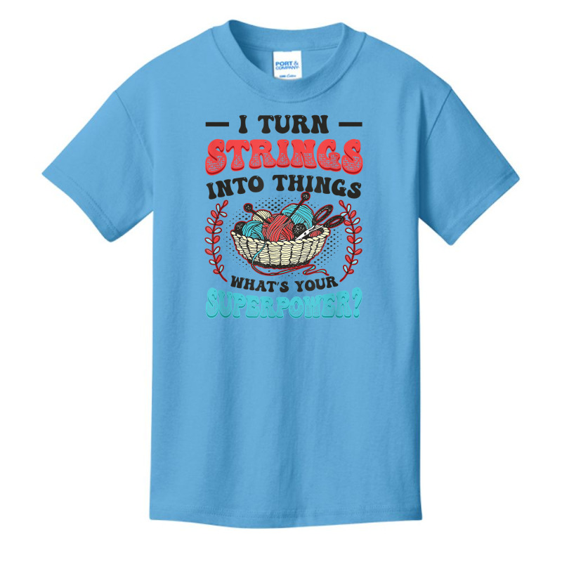 Strings Into Things Knitting Crocheting Basic Youth T-shirt by Fashlaza | Artistshot