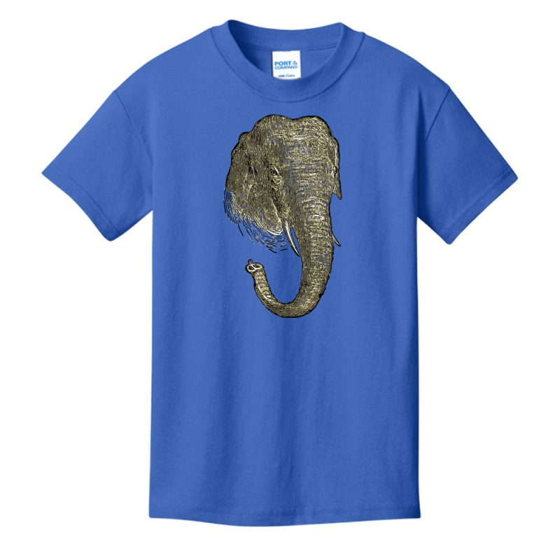 Graphic Novel Style Head And Trunk Of An Asiatic Elephant Basic Youth T-shirt by Stunner | Artistshot