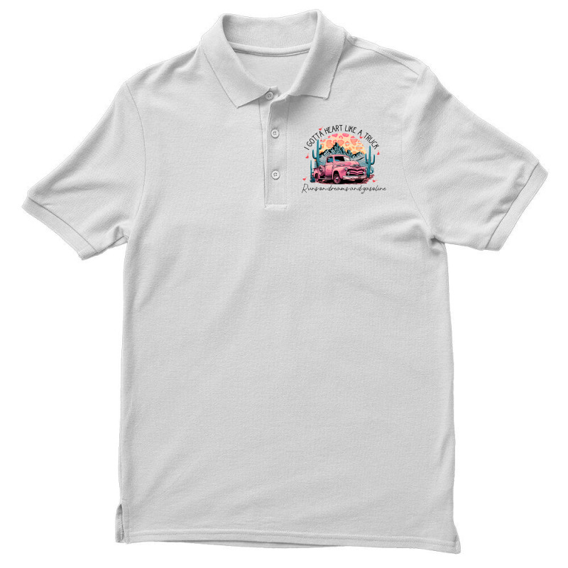 Retro Desert Cactus Got A Heart Like Truck Western Men's Polo Shirt | Artistshot