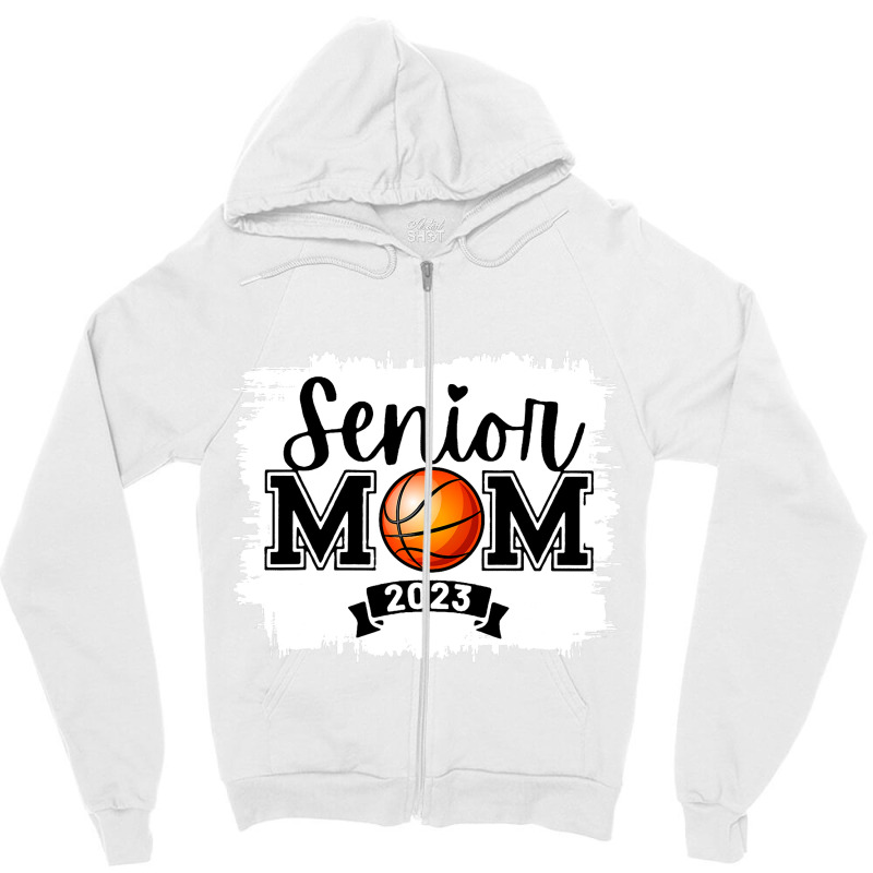 Senior Mom Basketball Class Of Funny Graduation Zipper Hoodie | Artistshot