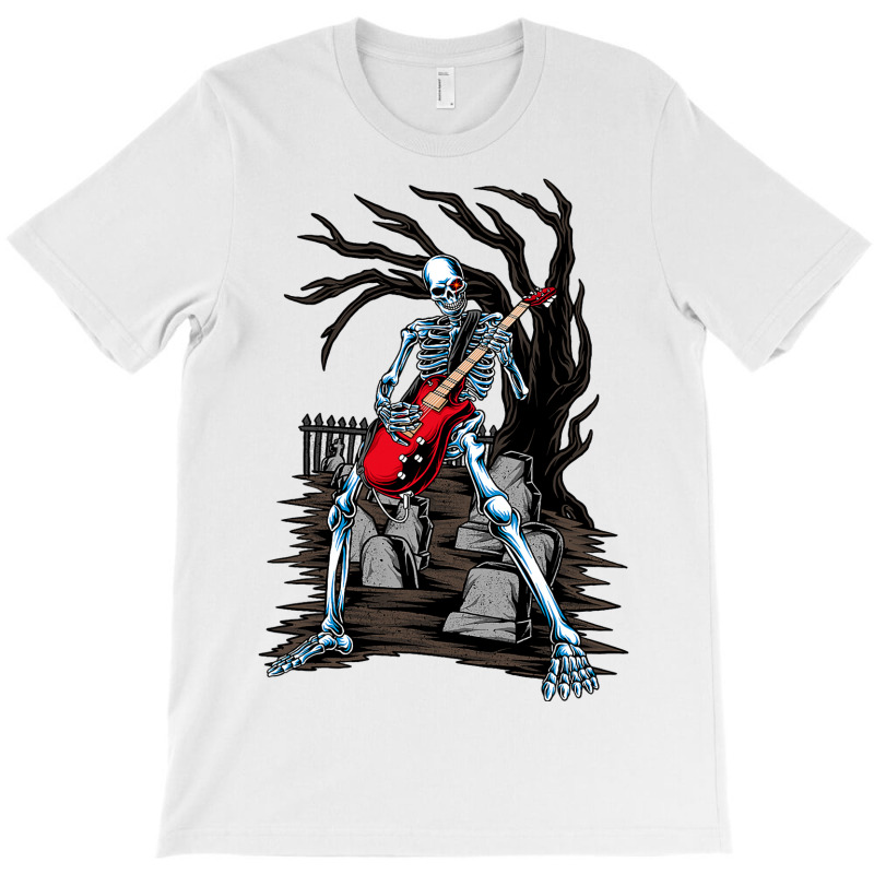 Skeleton Playing Guitar Electric Acoustic Hallowee T-Shirt by KeziahSingleta | Artistshot