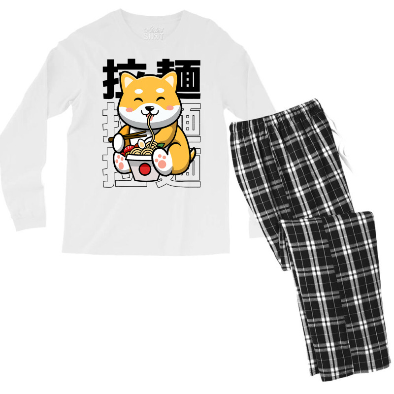 Ramen Dog Kawaii Harajuku Cute Shiba Ramen Noodles Men's Long Sleeve Pajama Set | Artistshot