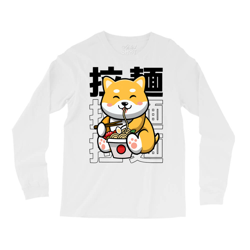 Ramen Dog Kawaii Harajuku Cute Shiba Ramen Noodles Long Sleeve Shirts | Artistshot