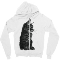 Small Baby Cat Kitten Hoodie Black White Zipper Hoodie | Artistshot