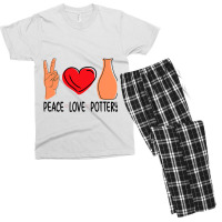 Peace Love Pottery Maker Ceramic Pottery Ceramics Men's T-shirt Pajama Set | Artistshot