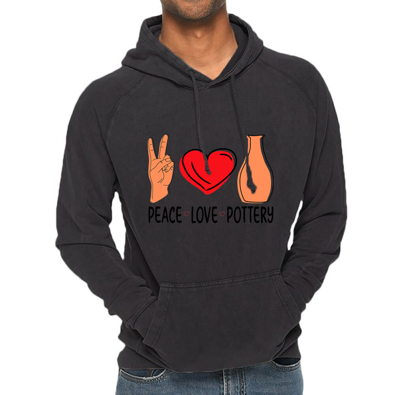 Peace Love Pottery Maker Ceramic Pottery Ceramics Vintage Hoodie | Artistshot