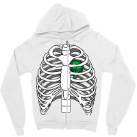 Skeleton Rib Broccoli Heart Costume Easy Halloween Zipper Hoodie | Artistshot