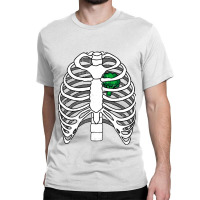 Skeleton Rib Broccoli Heart Costume Easy Halloween Classic T-shirt | Artistshot