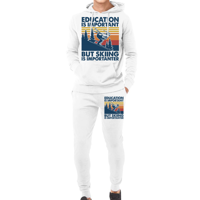 Retro Education Is Important But Skiing Is Importa Hoodie & Jogger Set | Artistshot