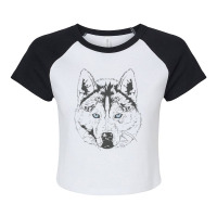 Siberian Husky Sled Dog Snow Nose Raglan Crop Top | Artistshot