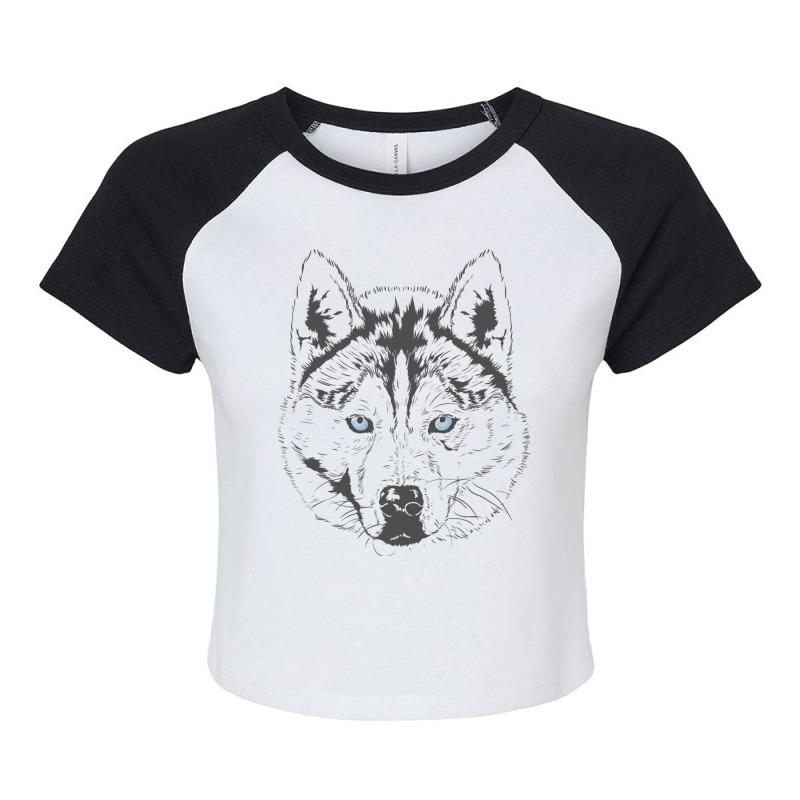 Siberian Husky Sled Dog Snow Nose Raglan Crop Top by Delightbar | Artistshot