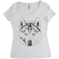 Siberian Husky Sled Dog Snow Nose Women's Triblend Scoop T-shirt | Artistshot