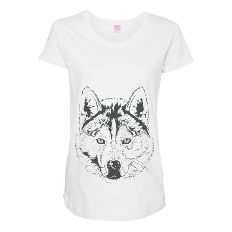 Siberian Husky Sled Dog Snow Nose Maternity Scoop Neck T-shirt by Delightbar | Artistshot