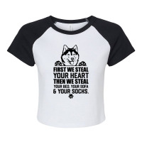 Siberian Husky Steal Your Heart Steal Your Bed Sof Raglan Crop Top | Artistshot