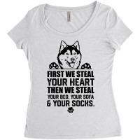 Siberian Husky Steal Your Heart Steal Your Bed Sof Women's Triblend Scoop T-shirt | Artistshot