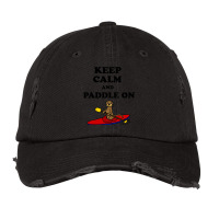 Smilealottees Keep Calm Sea Otter Kayaking Vintage Cap | Artistshot