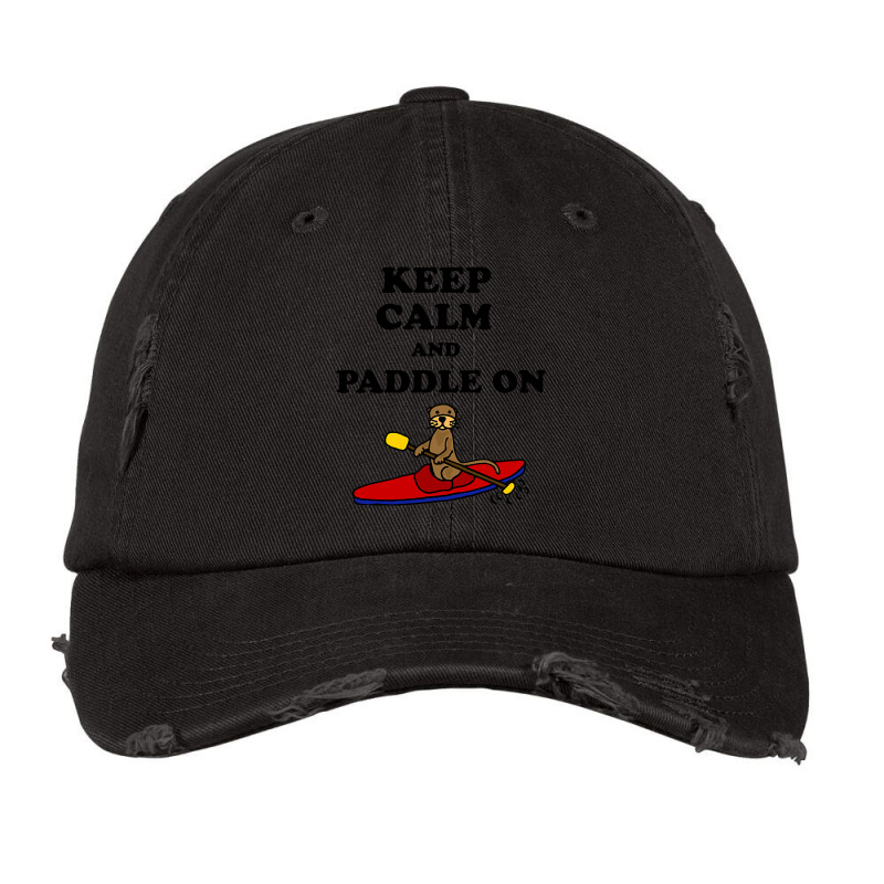 Smilealottees Keep Calm Sea Otter Kayaking Vintage Cap by Glorioussy | Artistshot