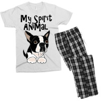 Smilemoretees Funny Boston Terrier Spirit Animal Men's T-shirt Pajama Set | Artistshot