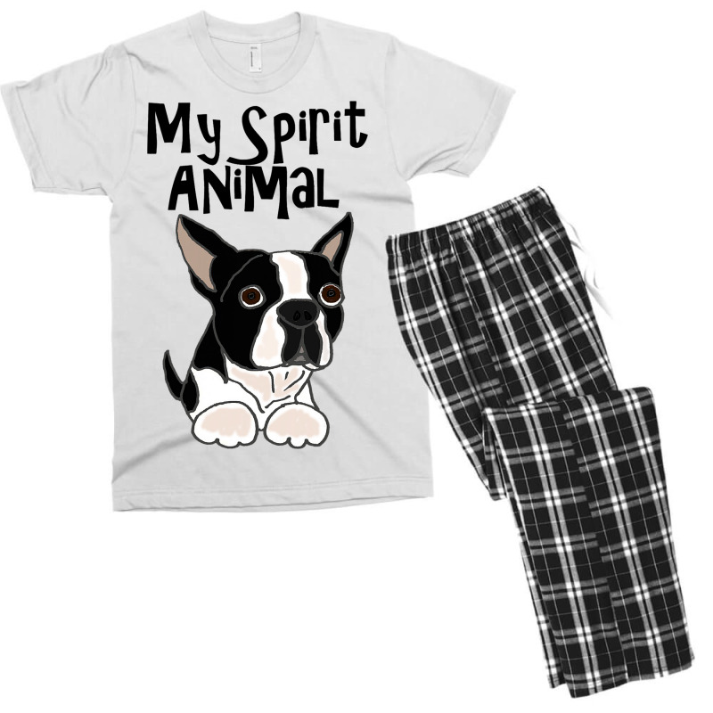 Smilemoretees Funny Boston Terrier Spirit Animal Men's T-shirt Pajama Set by Pleasantero | Artistshot