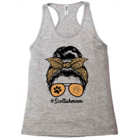 Scottish Terrier Dog Mom Messy Hair Bun Leopard Racerback Tank | Artistshot