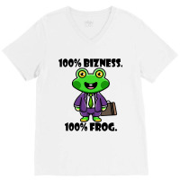 Retro Frog Businessman Funny Saying Bizness Cute F V-neck Tee | Artistshot