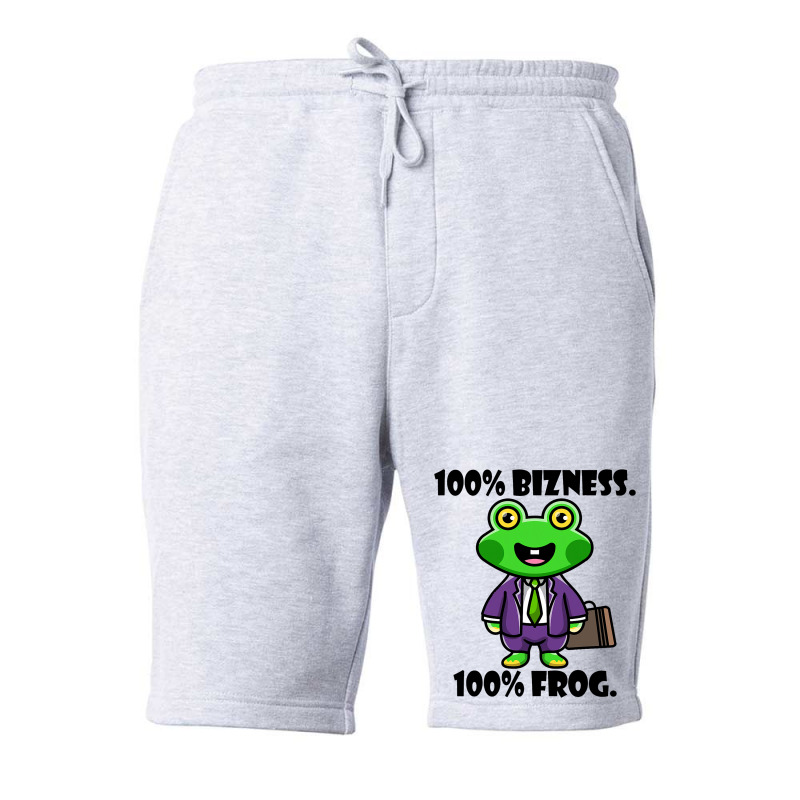 Retro Frog Businessman Funny Saying Bizness Cute F Fleece Short | Artistshot