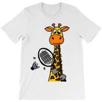 Smilemoreteesa Funny Giraffe Playing Badminton Car T-shirt | Artistshot