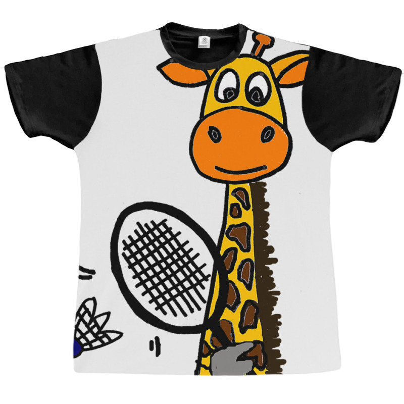 Smilemoreteesa Funny Giraffe Playing Badminton Car Graphic T-shirt | Artistshot