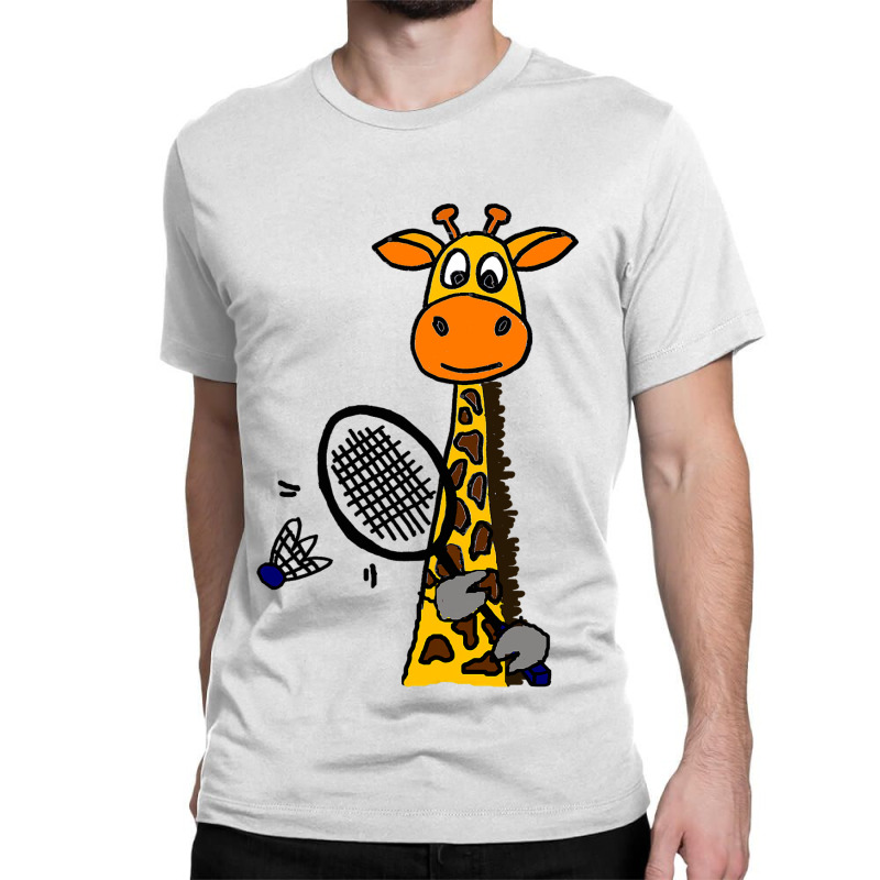 Smilemoreteesa Funny Giraffe Playing Badminton Car Classic T-shirt | Artistshot