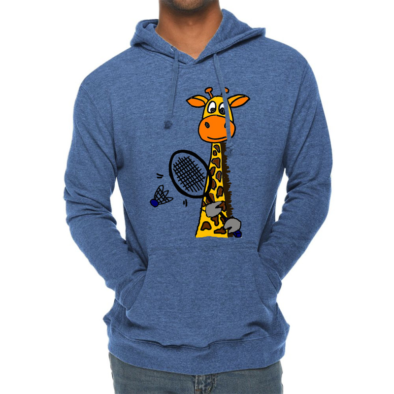 Smilemoreteesa Funny Giraffe Playing Badminton Car Lightweight Hoodie | Artistshot