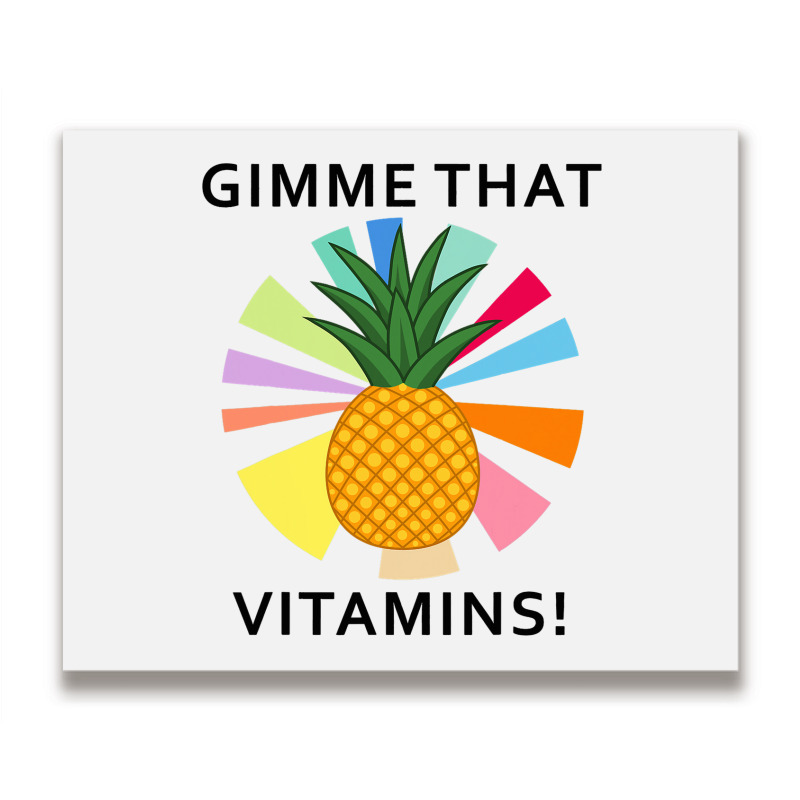 Pineapple Vitamins Healthy Food Summer Fruit Metal Print Horizontal | Artistshot