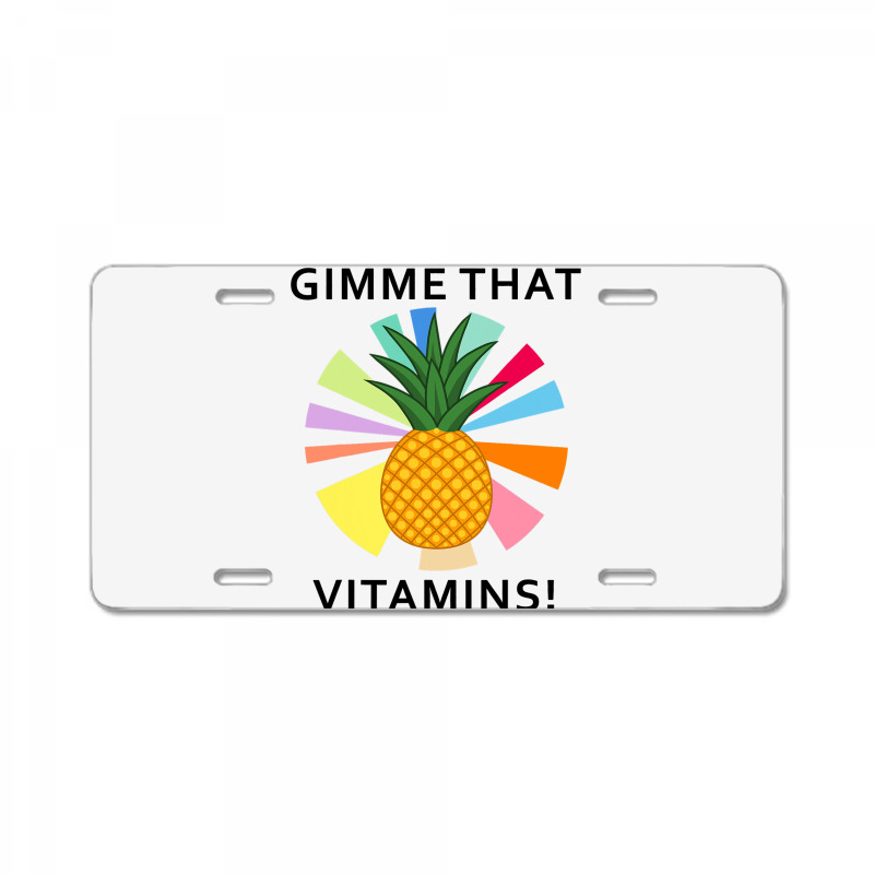 Pineapple Vitamins Healthy Food Summer Fruit License Plate | Artistshot