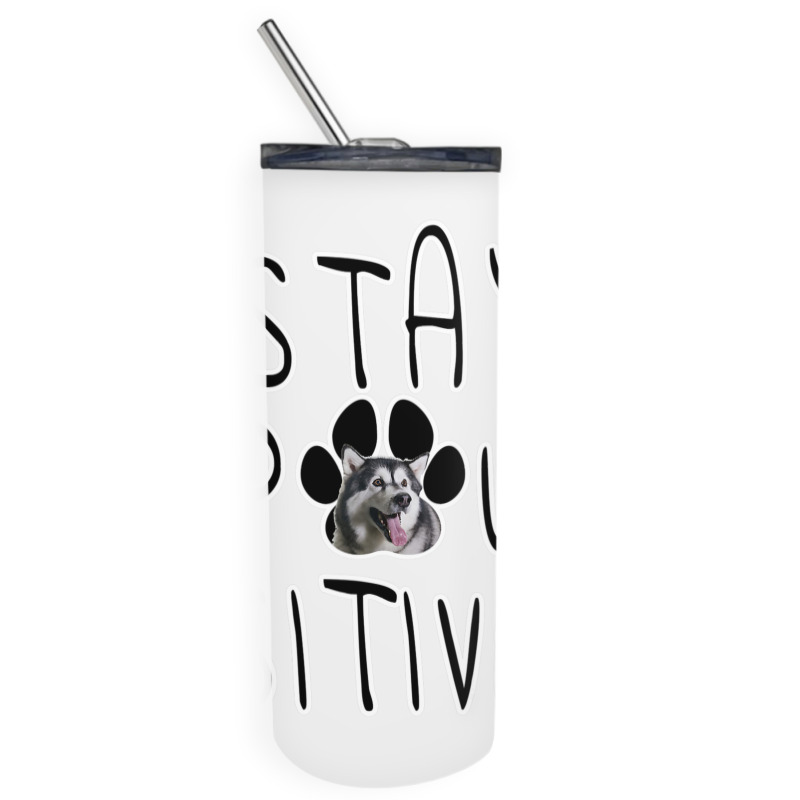 Stay Positive Alaskan Malamute Skinny Tumbler | Artistshot