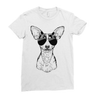 Rat Terrier Dog With Sunglasses Ladies Fitted T-shirt | Artistshot